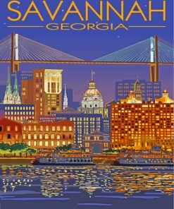 Georgia Savannah Poster paint by numbers