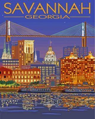 Georgia Savannah Poster paint by numbers