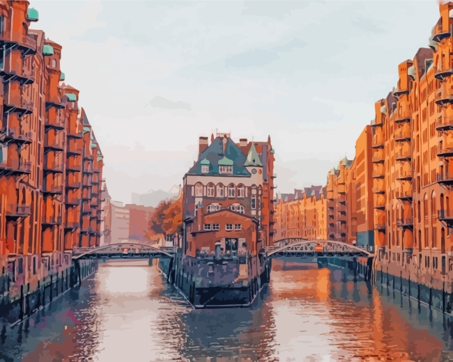 Germany Hamburg Speicherstadt paint by numbers