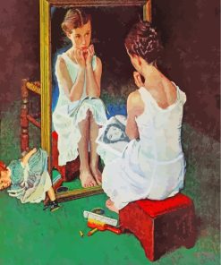 Girl At The Mirror Art paint by numbers