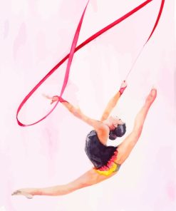 Girl Playing Gymnastics paint by numbers