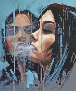 Girl Smoking Art paint by numbers