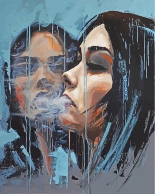 Girl Smoking Art paint by numbers