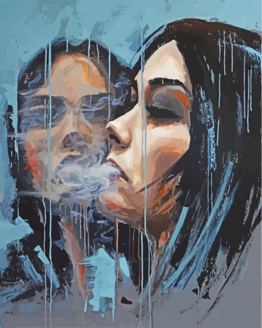 Girl Smoking Art paint by numbers