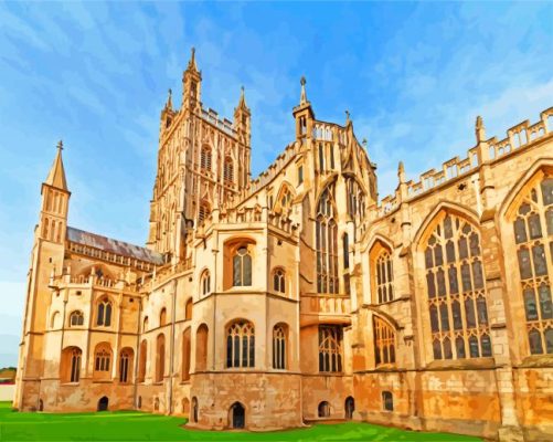 Aesthetic Gloucester Cathedral paint by numbers