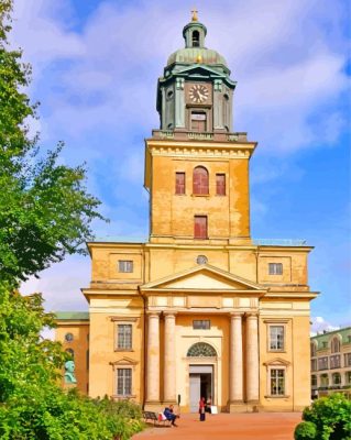 Aesthetic Gothenburg Cathedral paint by numbers