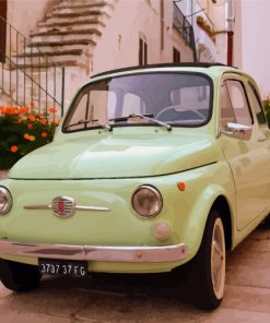 Green Vintage Fiat 500 paint by numbers