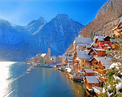 Hallstatt Lake Austria paint by numbers