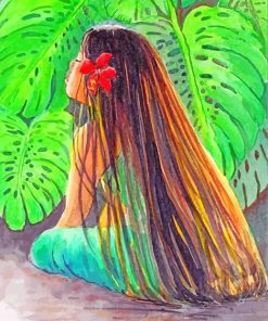 Hawaiian Girl With Long Hair paint by numbers