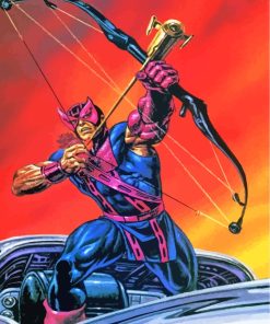 Hawkeye Marvel Comics paint by numbers