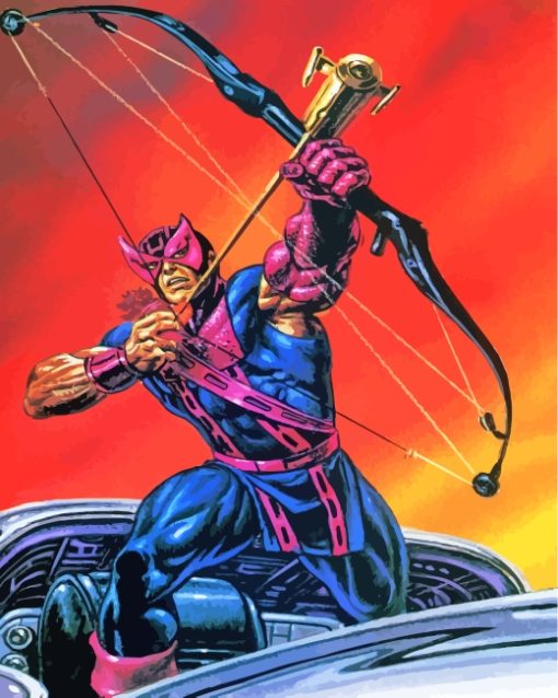 Hawkeye Marvel Comics paint by numbers