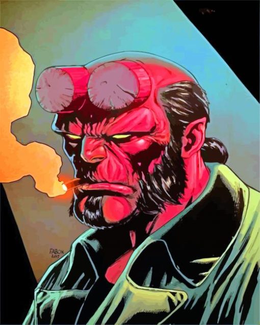 Scary Hellboy Movie paint by numbers