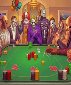 Horror Characters Playing Poker paint by numbers