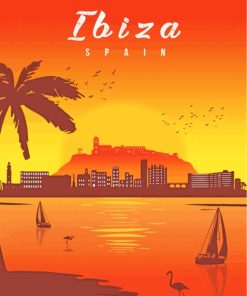 Aesthetic Ibiza Poster paint by numbers