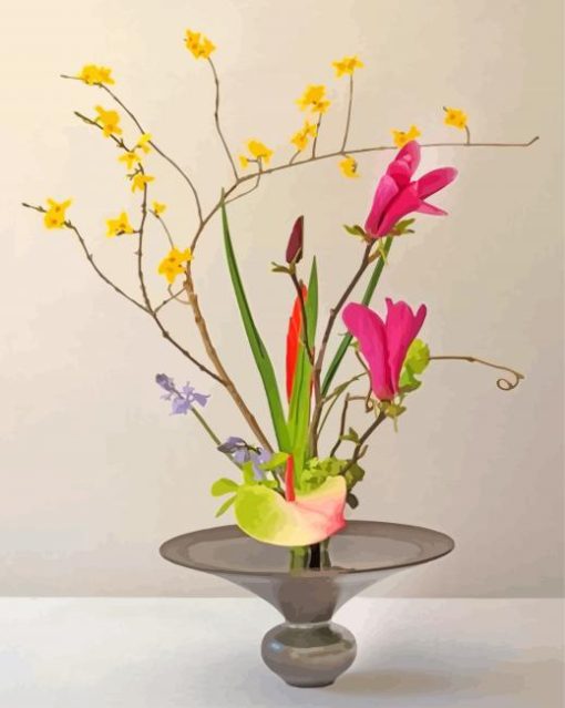 Aesthetic Ikebana Flowers paint by numbers