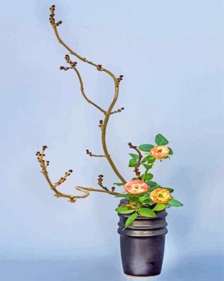 Ikebana Flowers In Pot paint by numbers