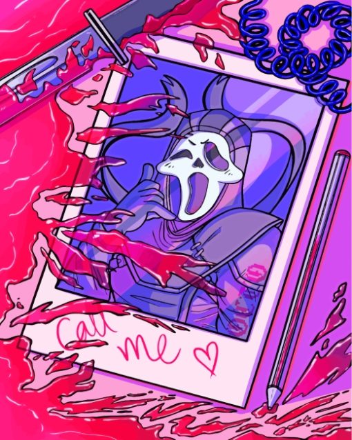 Illustration Ghostface paint by numbers