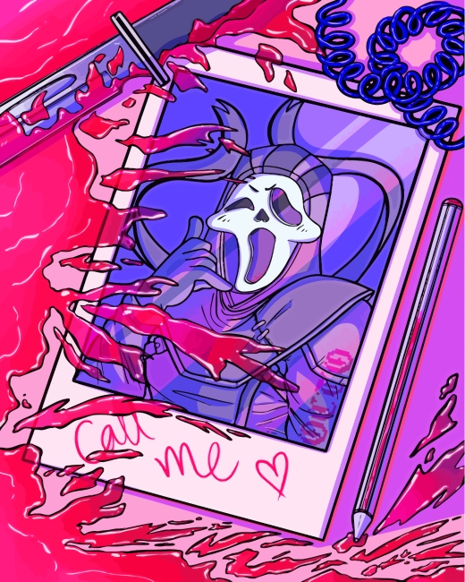 Illustration Ghostface paint by numbers