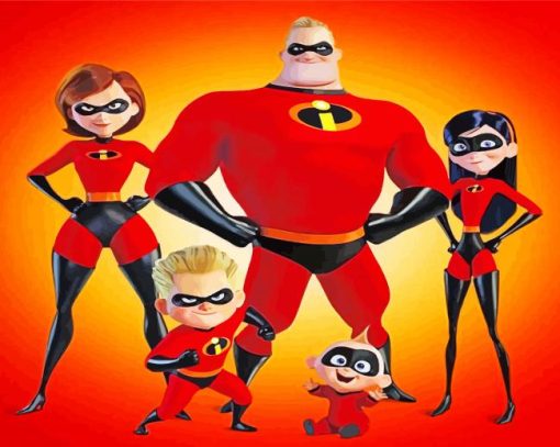 The Incredibles Family paint by numbers