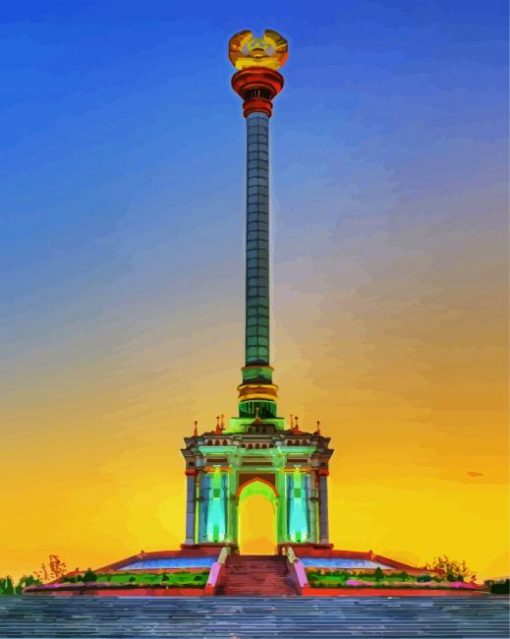 Independence Monument Dushanbe paint by numbers