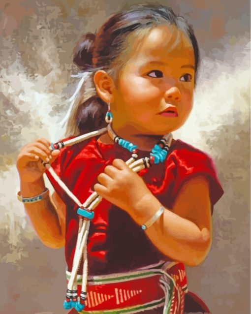 Indigenous Little Girl paint by numbers