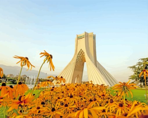 Tehran Azadi Tower paint by numbers