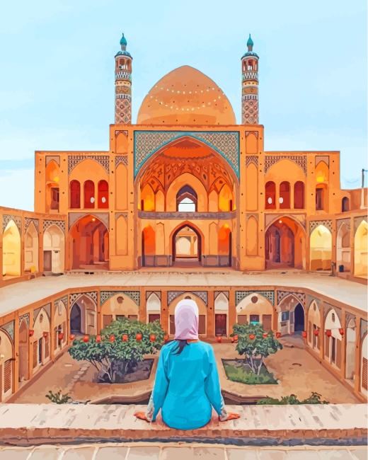 Aesthetic Agha Bozorg Mosque paint by numbres