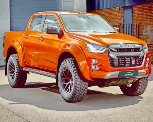 Orange Isuzu D Max Car paint by numbers