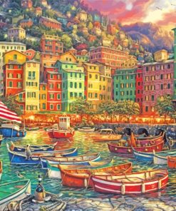 Italian Colorful Harbor paint by numbers