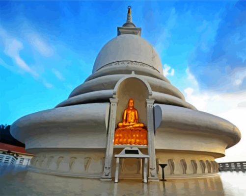 Japanese Peace Pagoda Paint by numbers