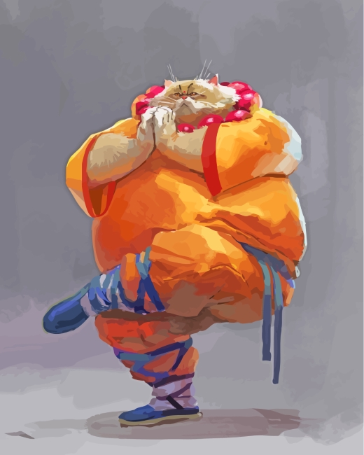 Karate Fat Cat paint by numbers