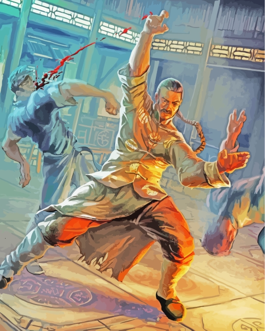 Karate Fighter Man paint by numbers