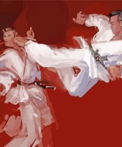 Karate Players Art paint by numbers