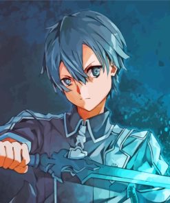 Kirito Anime Boy paint by numbers