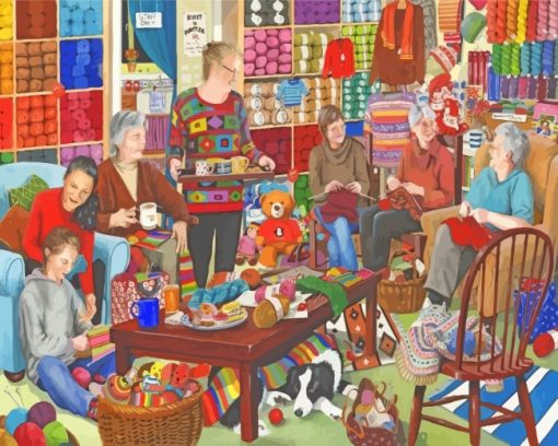 Ladies Knitting Clothes paint by numbers