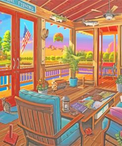 Lakeside House View paint by numbers