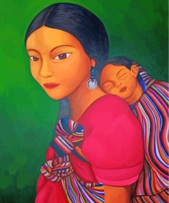 Latin Woman And Her Son paint by numbers