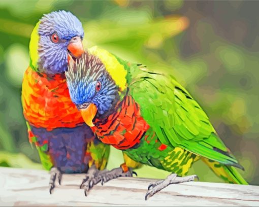 Rainbow Lorikeet Birds paint by numbers