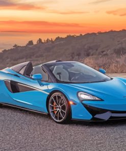 Blue Mclaren Supercar paint by numbers