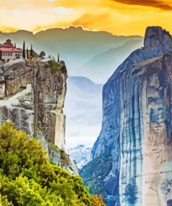 Aesthetic Meteora Greece paint by numbers