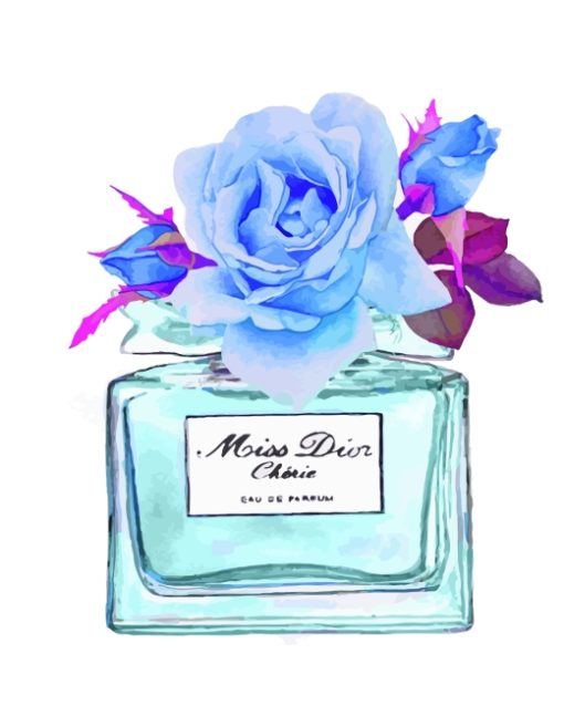 Blue Miss Dior Cherie paint by numbers