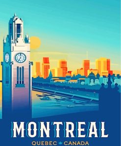 Montreal Canada Poster paint by numbers