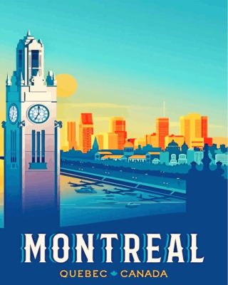 Montreal Canada Poster paint by numbers