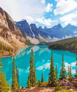 Moraine Lake Alberta paint by numbers