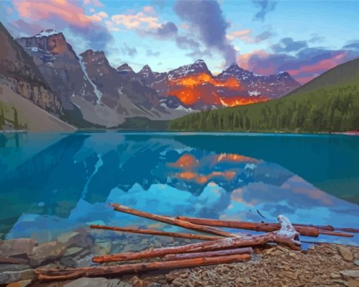 Moraine lake Landscape paint by numbers
