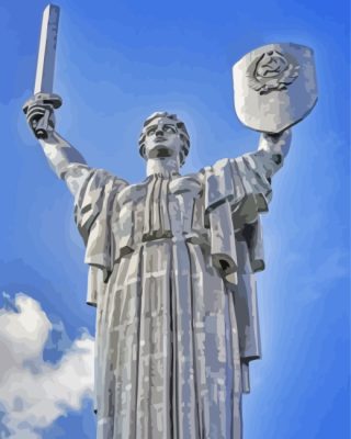 Aesthetic Motherland Statue Ukraine paint by numbers