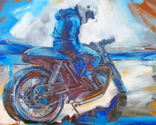 Motorbike Driver Art paint by numbers