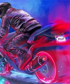 Aesthetic Motorbike Driver paint by numbers