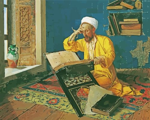 Muslim Reciting Quran paint by numbers