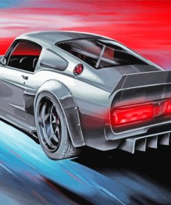 Mustang Shelby Car Illustration paint by numberrrs